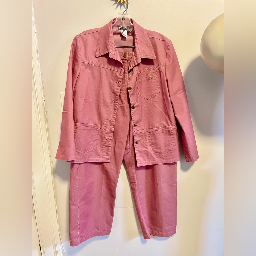 Dark Dusty Rose Two-Piece Jacket and Pants Set
